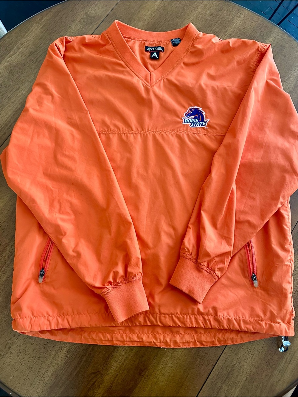 Antigua V-Neck Boise State Pullover in Bright Orange